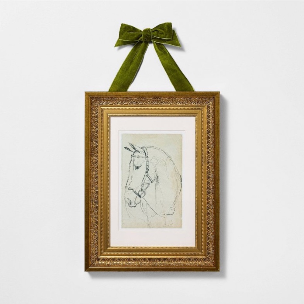 12x16 Framed Horse Sketch Wall Art – Threshold designed with Studio McGee